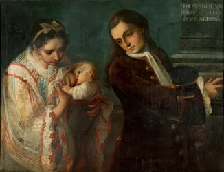 Un Espagnol et une Morisca engendrent un albinos, vers 1715